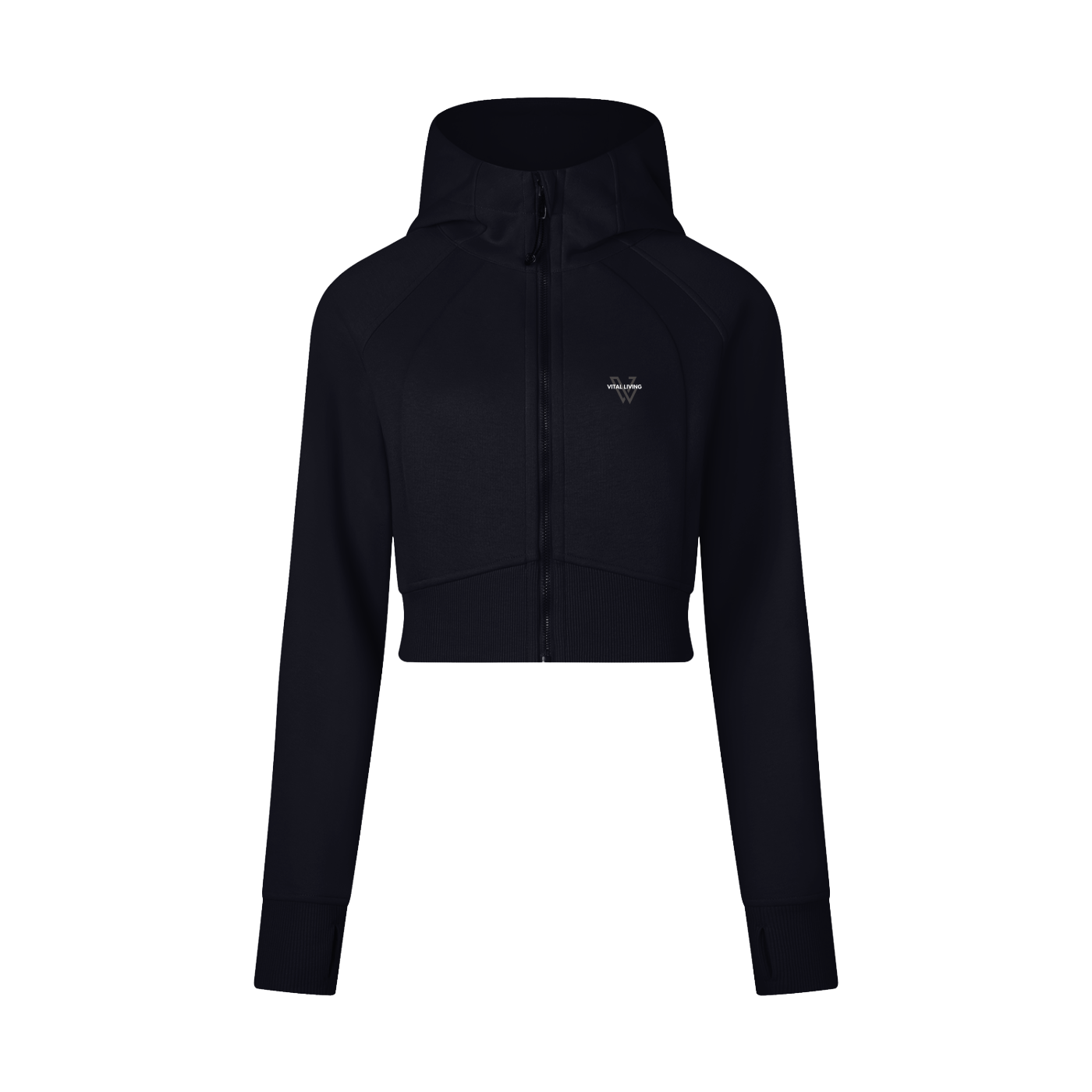 Cropped Zip-Through Hoodie