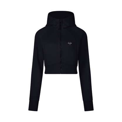 Cropped Zip-Through Hoodie